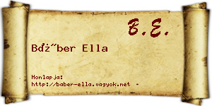 Báber Ella névjegykártya
